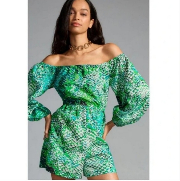Plenty by Tracy Reese Dresses & Skirts - NEW! Green Off-Shoulder Romper RETAIL 228